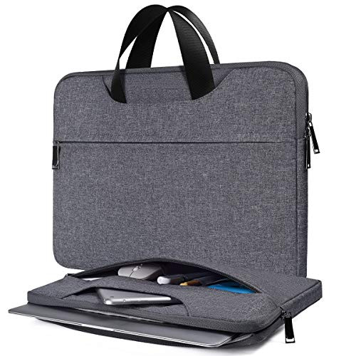 15.6 Inch Laptop Bag, Men Women Travel Briefcase Laptop Sleeve for Dell Inspiron 15 5000, Acer Aspire 5 A515/Aspire E15, HP Spectre x360 15.6, ASUS Chromebook 15.6, Lenovo Ideapad 330 15.6 Case, Gray