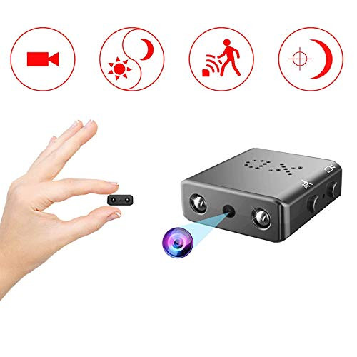 Mini Hidden Camera, HD 1080P Nanny Camera Portable Small Cop Cam with Night Vision Motion Activation for Indoor Outdoor Security Cameras (XD)