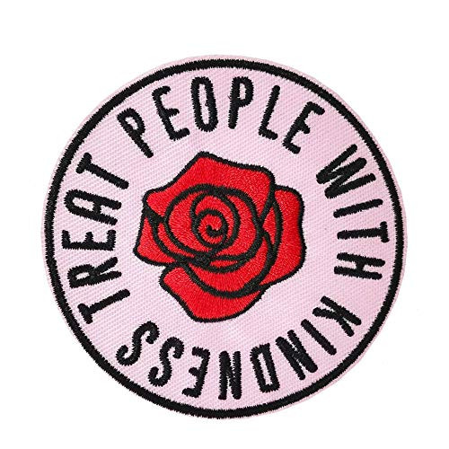 Treat People with Kindness Embroidered Iron on Sew on Patches Meme Hat Deco Badge