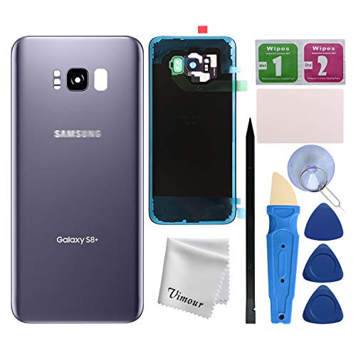 Vimour Back Cover Glass Replacement for Samsung Galaxy S8+ Plus G955 All Carriers with Pre-Installed Camera Lens, All The Adhesive and Professional Repair Tool Kits (Orchid Gray)