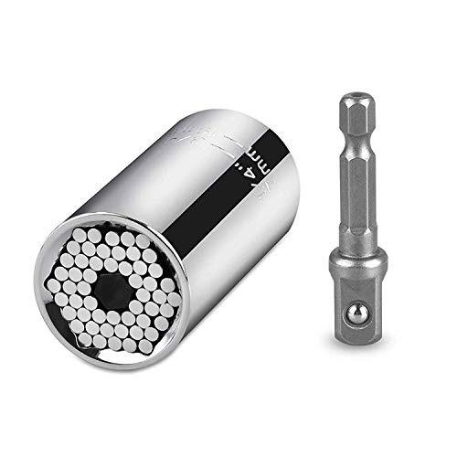 Universal Socket Grip Adapter Universal Repair Tools Socket Set Ratchet Wrench Power Drill Adapter 1/4"-3/4"(7mm-19mm), Professional Repair Tools Gifts for Fathers Day Husband DIY Handyman