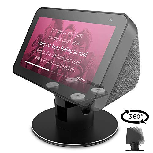 Echo Show 5 Adjustable Aluminum Swivel Stand, Stand for Amazon Echo Show 5, Horizontal 360 Rotation Longitudinal Angle Change Base - Black ES010-01