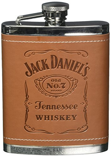 Jack Daniels Licensed Barware 5551 Label Flask 6 oz. Silver