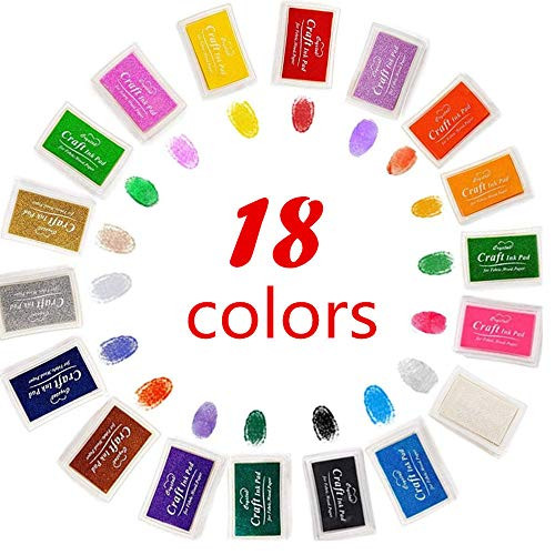 Finger Ink Pads for Kids Washable Craft Ink Stamp Pads, DIY for Rubber Stamps, Paper, Scrapbooking, Wood Fabric ( 18colors) Finger Ink Pads for Kids Washable Craft Ink Stamp Pads, DIY for Rubber Stamps, Paper, Scrapbooking, Wood Fabric ( 18colors)