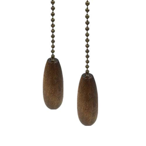 Ceiling Fan Chain Pulls Walnut Wooden Pull Chain Extension Pull Chain for Ceiling Light Lamp Fan Chain 2 Pack