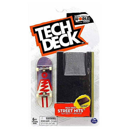 TECH DECK Street Hits World Edition Limited Series Girl Skateboards Brandon Biebel Zig-Zag Complete Fingerboard and Mini Fun Box Obstacle