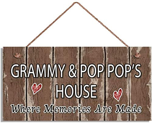 MAIYUAN Grammy & POP Pop's House Sign, Where Memories are Made, Distressed Art, Gift for Grandparents, 10x5 Sign(UG1274) MAIYUAN Grammy & POP Pop's House Sign, Where Memories are Made, Distressed Art, Gift for Grandparents, 10x5 Sign(UG1274)