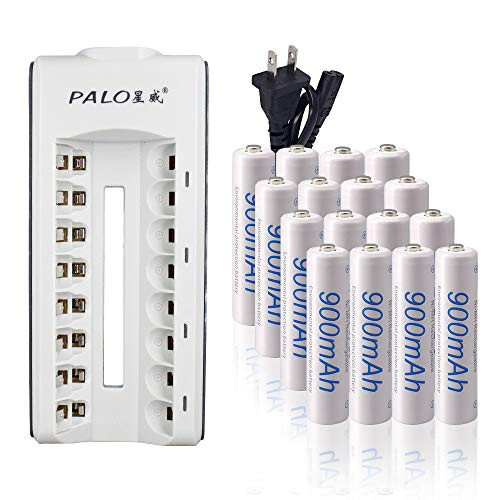 Tenberly 8 Bay Charger for AA/AAA Ni-MH Ni-CD Smart Battery Charger with 16 Pack 1.2V AAA 900mAh Rechargeable Battery Ni-MH Tenberly 8 Bay Charger for AA/AAA Ni-MH Ni-CD Smart Battery Charger with 16 Pack 1.2V AAA 900mAh Rechargeable Battery Ni-MH