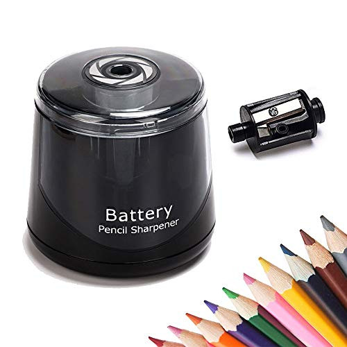 Electric Pencil Sharpener Automatic Fast Sharpen Portable Battery Operated Pencil Sharpener Colored Pencils No.2 Pencils Charcoal Pencils Sharpener Essential School Supplies for Classroom Office Home