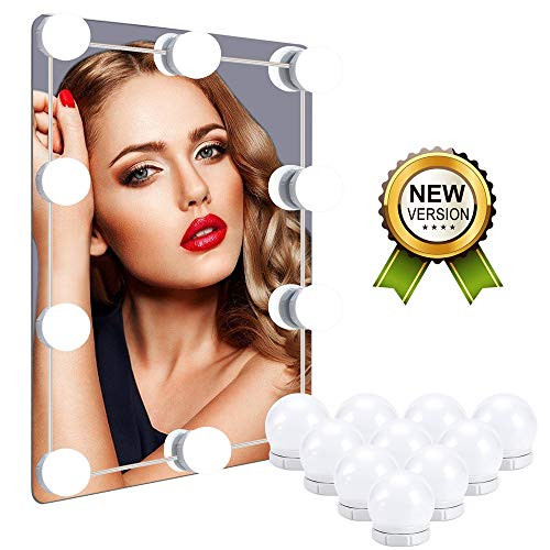 ? 2020 New Version?LED Vanity Mirror Lights, Hollywood Style Vanity Make Up Light with 10 Dimmable Light Bulbs, Lighting Fixture Strip for Makeup Vanity Table Set in Dressing Room(Mirror Not Include)