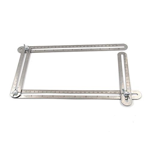 Tulead Angular Measurement Ruler Stainless Steel Angle Ruler Right Angle Measurement Tool Multifunctional Woodworking Ruler