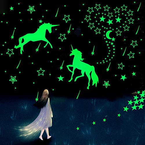 Glow in The Dark Unicorn Wall Decals, Star Ceiling Stickers for Kids Room, DIY Glow in The Dark Stars for Ceiling, Nursery Room and Home Decoration Glow in The Dark Unicorn Wall Decals, Star Ceiling Stickers for Kids Room, DIY Glow in The Dark Stars for Ceiling, Nursery Room and Home Decoration