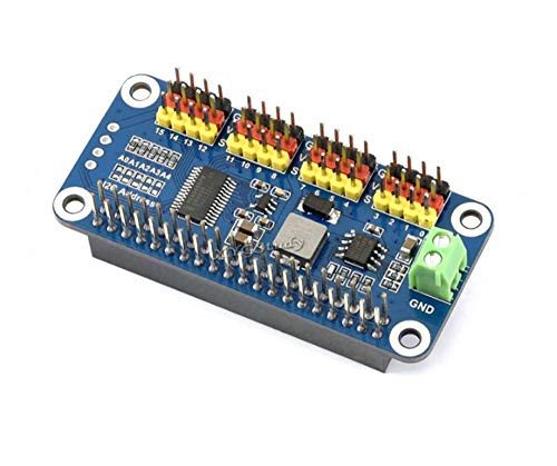 Servo Driver HAT 16-Channel 12-bit I2C Interface PWM Outputs for Jetson Nano Raspberry Pi Zero/Zero W/Zero WH/2B/3B/3B+/4B Supports SG90 MG90S MG996R etc @XYGStudy