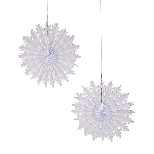 Fun Express - 15" Tissue Snowflakes for Christmas - Party Decor - Hanging Decor - Tissue - Christmas - 12 Pieces