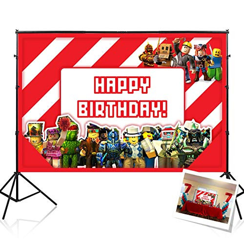 RAUBAY Video Game Birthday Party Backdrop Supplies Decorations for Gamer - 5x3ft