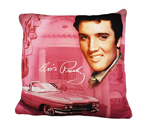 Midsouth Products Elvis Throw Pillow 12X12 - Pink with Guitars