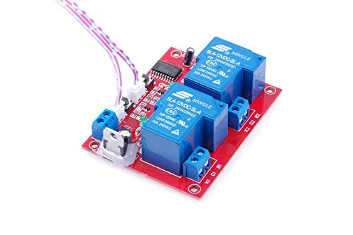 LIVISN DC 12V 30A 2-Channel Self-Latching Relay Module One-Button Bistable Switch One-Button Start Stop High-Level Trigger