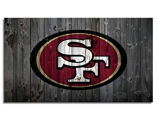 MIAUEN San Francisco 49ers Wall Art Decor Poster Framed Prints Canvas Picture Sports Football Home Decoration Living Room Bedroom Game Room Paintings Ready to Hang(28''Wx16''H)
