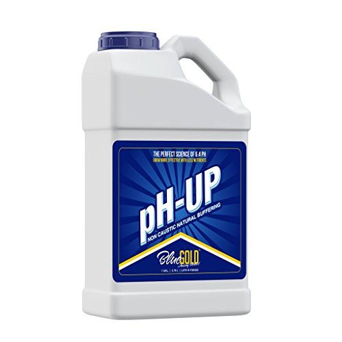 Blue Gold pH Up 1 Gallon 13.8 - 14 pH Non Caustic Concentrate for All Pro General Hydroponics Systems, Nutrient Reservoir Tanks, Aquaponics.