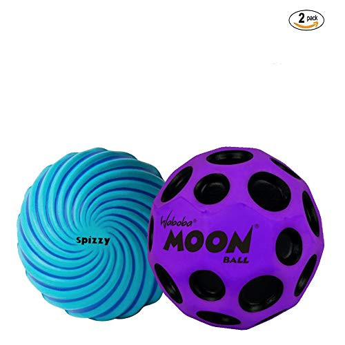 Waboba Moon Ball & Spizzy Outdoor Bouncing Balls 2 Pack Set | Includes 2 Kids Outdoor Bouncy Balls | Great Toys for Outdoor Games | Balls for Kids