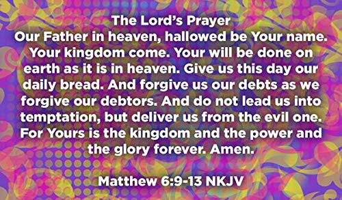 Children's Christian Pass Along Pocket Scripture Cards - The Lord's Prayer | Matthew 6:9-13 | Pack of 25