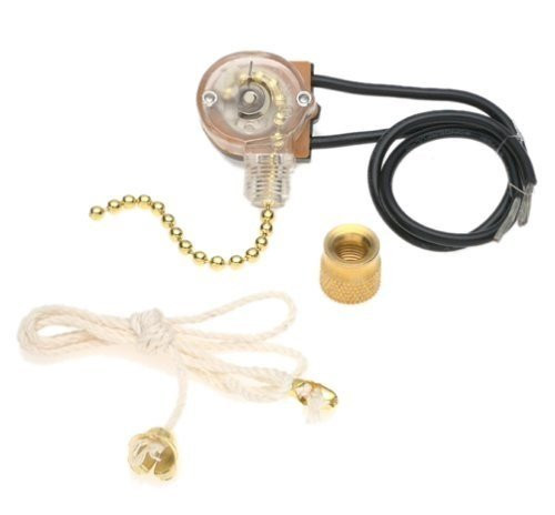 Westinghouse 77023 - Fan Light Switch 77023-15 with Brass Finish Pull Chain (77023-15 FAN LIGHT SWITCH) - 2 Pack