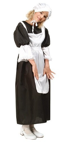 RG Costumes Pilgrim Girl Costume, Black/White, Small