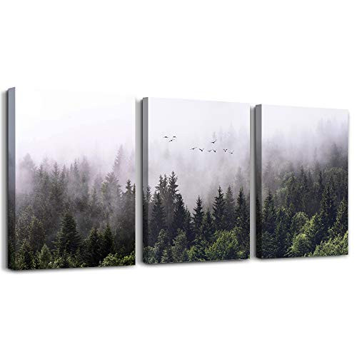 Canvas Wall Art for living room bathroom Wall Decor for bedroom kitchen artwork Canvas Prints forest Landscape painting 12" x 16" 3 Pieces Modern framed office Home decorations family picture