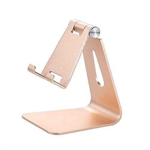 Adjustable Cell Phone Stand Tablet Stand Holders Phone Holder Multi-Angle Foldable Aluminum Desk Stand for Universal Cell Phone, Pad All Smart Phone (Gold)