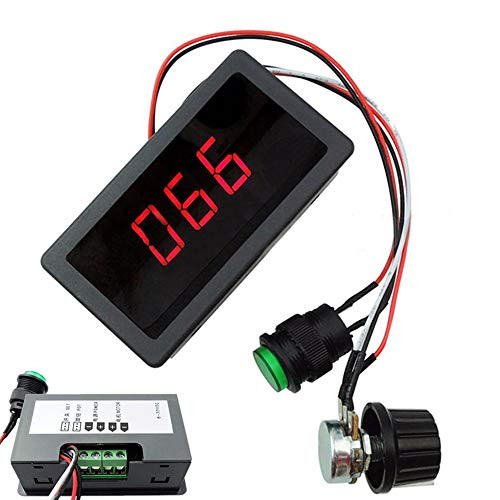 ICQUANZX PWM DC Motor Speed Controller, Stepless Speed Regulation Start Stop Switch with Digital Display Suitable for 6V 12V 24V Some Built-in 3-Phase Brushless Motor PWM Speed Regulation, Brushless