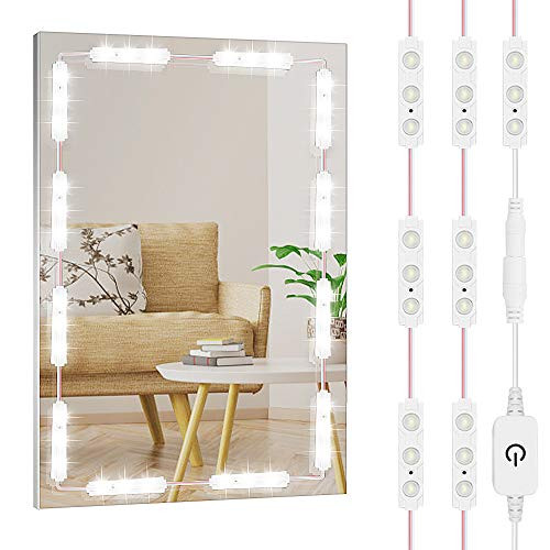 Led Vanity Mirror Lights - Hollywood Style 60 LED Vanity Make Up Light, Ultra Bright White LED Mirror Lights with Dimmable Touch Control for Makeup Vanity Table & Bathroom Mirror (Mirror Not Include)