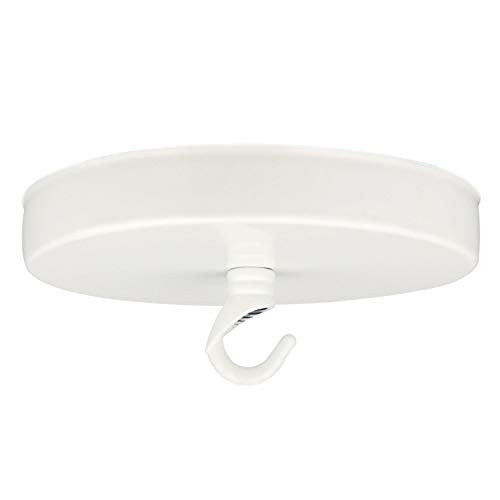 Canopy Light Kit, Ceiling Canopy Kit, 5 Inch Ceiling Canopy Pendant Light Kit with Hook, White Chandelier Canopy Kit for Pendant Light Mounting, 20lb Rated Ceiling Base Plate Canopy Kit (White-1Pcs)