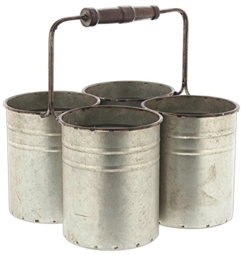 Park Hill 4 Compartment Galvanized Metal Bucket Planter