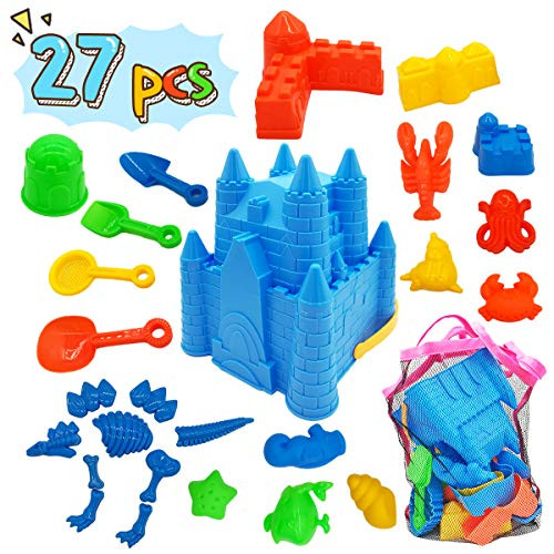 Kids Beach Sand Toys Set, 27pcs Beach Toys Castle Molds Sand Molds, Beach Bucket, Beach Shovel Tool Kit, Sandbox Toys for Toddlers, for Toddlers Kids Outdoor Indoor Play Gift 1 Bonus Mesh Bag Include Kids Beach Sand Toys Set, 27pcs Beach Toys Castle Molds Sand Molds, Beach Bucket, Beach Shovel Tool Kit, Sandbox Toys for Toddlers, for Toddlers Kids Outdoor Indoor Play Gift 1 Bonus Mesh Bag Include