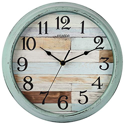 HYLANDA Rustic Wall Clock, Wall Clocks Battery Operated, 12 Inch Country Style Silent Non Ticking Clock, Decorative for Kitchen, Home, Living Room, Farmhouse, Bedrooms HYLANDA Rustic Wall Clock, Wall Clocks Battery Operated, 12 Inch Country Style Silent Non Ticking Clock, Decorative for Kitchen, Home, Living Room, Farmhouse, Bedrooms