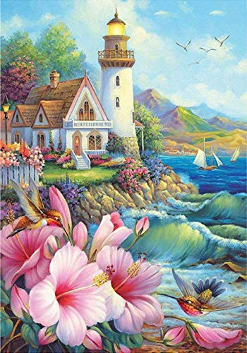 DIY 5D Diamond Painting Kits for Adults Kids Full Drill Round Diamond Art for Home Wall Decor (11.8x15.7in)