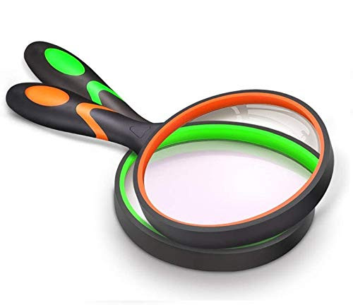 Magnifying Glass for Reading Handheld,10X Kids Magnifier Glass with 75mm Non-Scratch Shatterproof Magnifying Lens Magnifiers for Seniors Toddlers Close Work Book Newspaper Insects Science Observation 