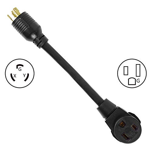 XUANHUA NEMA L6-30P to 6-50R 240V 30 Amp to 50 Amp Adaptor Welder Dryer EV Charger Power Cord Adapter Connector, 1FT Power Extension Cord