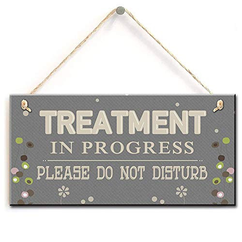na Treatment Door Sign- Treatment in Progress Please Do Not Disturb, Do Not Knock Sign Therapy Office Sign 10" X 5"