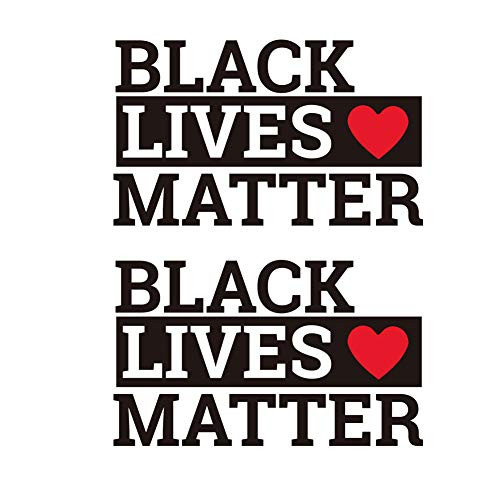 Black Lives Matter Sticker - 2 PCS Vinyl Decal BLM Sticker Laptop Stickers Wall Decal Waterproof BLM Car Sticker Bumper Stickers Car Window Stickers and Decals 10.6''x6.3''