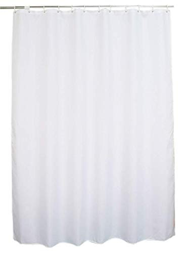 Welwo Fabric Extra Long Shower Curtain or Liner - 78 x 96 Inch with 12 Hooks Set