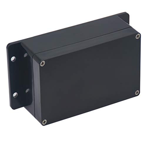 Raculety Project Box IP65 Waterproof Junction Box ABS Plastic Black Electrical Boxes DIY Electronic Project Case Power Enclosure with Fixed Ear, Black 6.22 x3.54 x2.36 inch