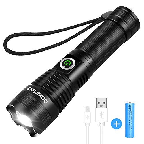 Rechargeable Tactical Flashlight,LED Flashlight High Lumen,5 Modes,Zoomable,Waterproof,with Rechargeable Battery,Handheld Flashlight for Camping Hiking Biking Outdoor Activity Rechargeable Tactical Flashlight,LED Flashlight High Lumen,5 Modes,Zoomable,Waterproof,with Rechargeable Battery,Handheld Flashlight for Camping Hiking Biking Outdoor Activity