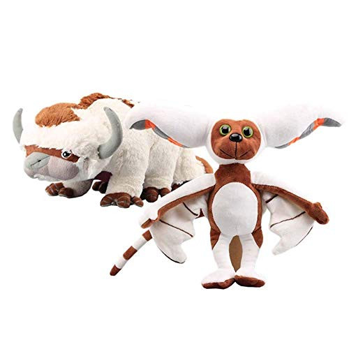 yuailiur Avatar Last Airbender Appa Momo Plush Toy Soft Stuffed Animals Cattle and Bat Doll Children Toys (Appa and Momo)