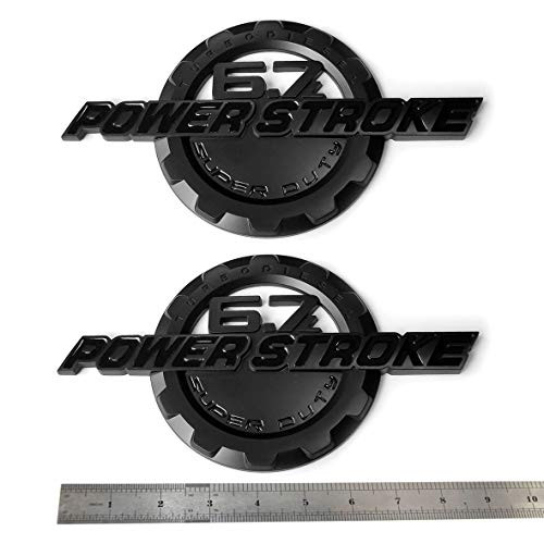 2x OEM Black 6.7L POWER STROKE SUPER DUTY Side Fender Emblems Badge Powerstroke 3D logo for F250 F350
