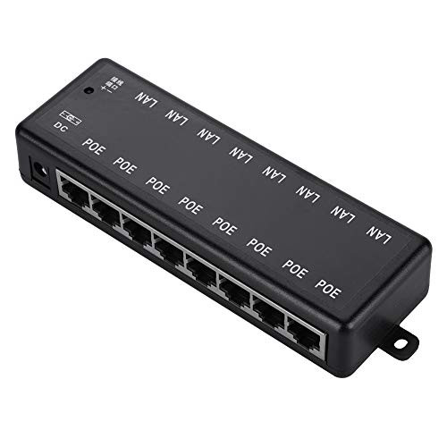 ASHATA POE Power Supply, DC12V-48V 8 Interfaces Passive PoE Adapter Power Over Ethernet POE Power Supply Module Injector
