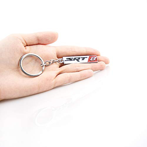 1pc SRT8 Emblem Keychain Metal Car Keyring for Dodge Challenger Charger Key chain (Black)