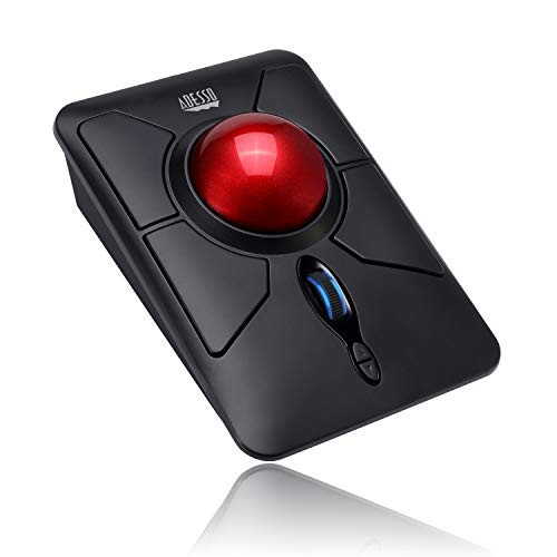 Adesso iMouse T50 Wireless Ergonomic Finger Trackball Mouse with Nano USB Receiver, Programmable 7 Button Design, and 5 Level DPI Switch, for Left and Right Hand