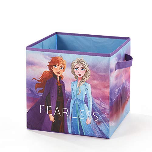 Idea Nuova Disney Frozen 2 Collapsible Storage Cube Featuring Anna & Elsa, 12"X12", Multi, Model:TK321026
