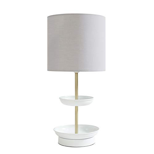 Urban Shop Two Tier Lamp with Catch-All Base, Grey